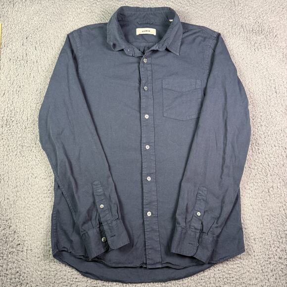 Buck Mason Draped Twill One Pocket Shirt Mens M Navy Button Down Rayon Blend - Picture 2 of 9
